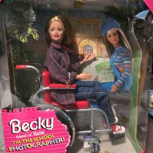 Wheelchair Barbie Mattel 1998 Wheelchair, Doll & All Accessories NOT PLAYED WITH